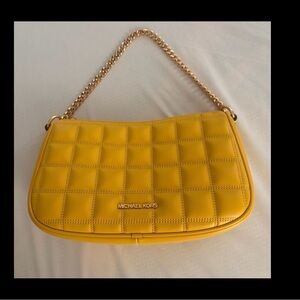 Michael Kors Mustard Quilted Shoulder Bag